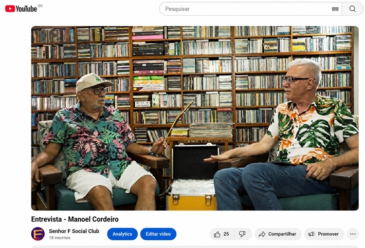 Confiram o canal especial de Senhor F Social Club noYoutube